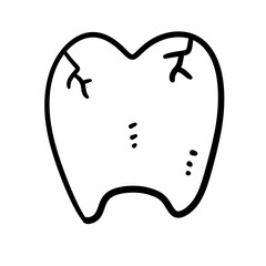 Tooth icon. Dentistry symbol. cartoon on white background
