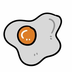 symbol egg fried on white background