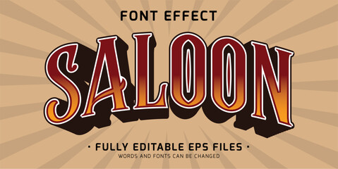 saloon text effect. vintage western font effect