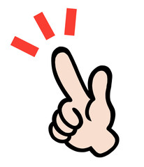 指差し　ハンドサイン　注目	