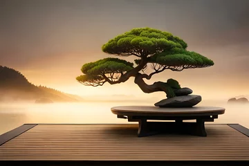 Fotobehang bonsai tree on the table © qaiser
