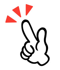 指さし　アイコン　記号　サイン タッチ　ワンポイント	手　イラスト