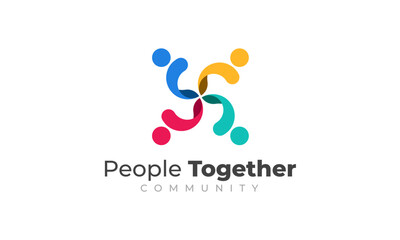 People group together logo design