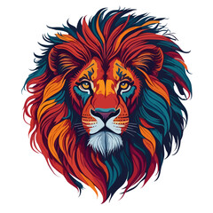 Captivating Vector Illustration of a Lion Majestic Face
