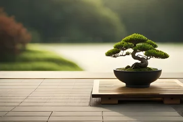 Outdoor-Kissen bonsai tree in a pot © qaiser