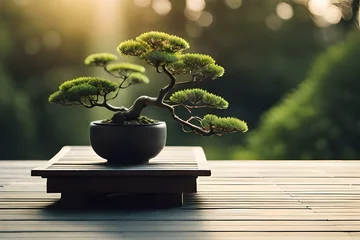 Badkamer foto achterwand bonsai tree in a vase © qaiser
