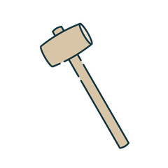 シンプルなイラスト_木ハンマー
