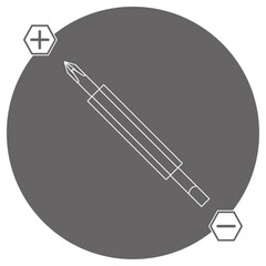 モノクロのイラストマーク_コンビビット_プラスマイナス小