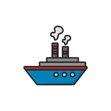 Cartoon style cruise ship vector design