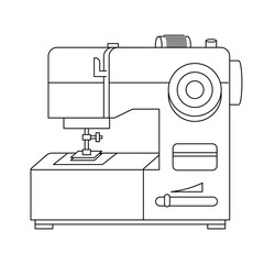 モノクロのイラスト_ミシン