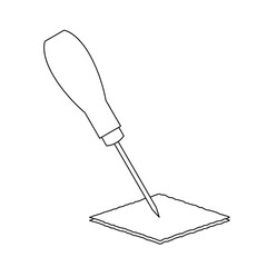 モノクロのイラスト_目打ち