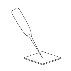 モノクロのイラスト_千枚通し