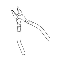 モノクロのイラスト_ペンチ