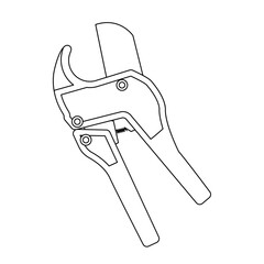 モノクロのイラスト_チューブカッターナイフ