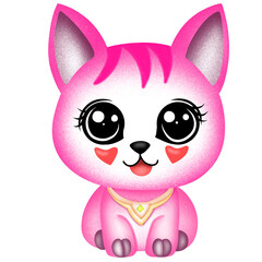 Pink cat cartoon