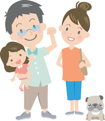 ポーズしている家族