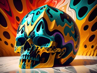 art color of beautiful skull background