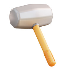 3d illustration rubber hammer