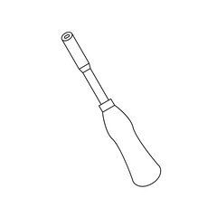 モノクロのイラスト_ソケットドライバー