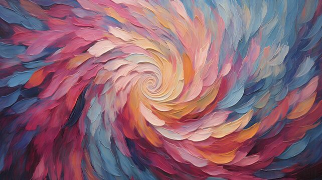Abstract Background with a Swirl of Thick Pastel Flower Petal Brushstrokes - Generative AI	