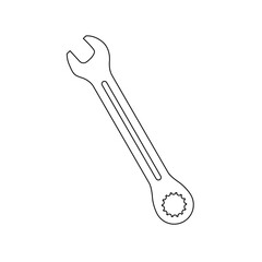 モノクロのイラスト_コンビネーションスパナ