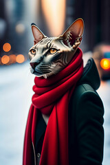 cat walking down the street, generative ai