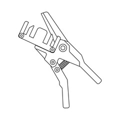 モノクロのイラスト_ダクトカッターナイフ