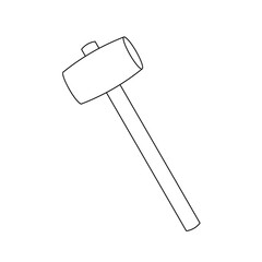 モノクロのイラスト_掛矢,木槌