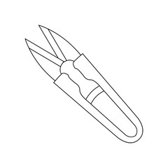 モノクロのイラスト_糸切りバサミ