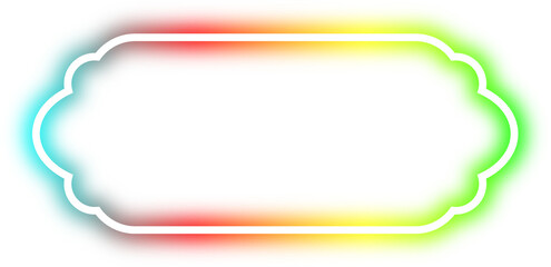 rainbow neon frame cyberpunk style element design