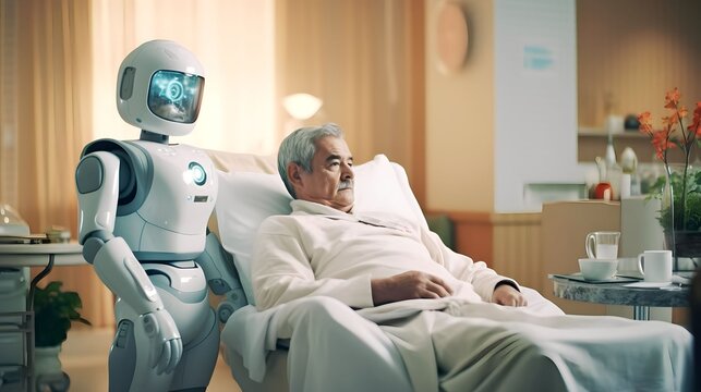 Robots caring for the Elderly in Smart Hospitals