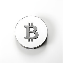 bitcoin on white background