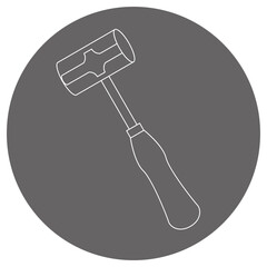 モノクロのイラストマーク_両口ハンマー