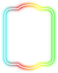 rainbow neon frame cyberpunk style element design