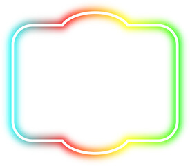 rainbow neon frame cyberpunk style element design