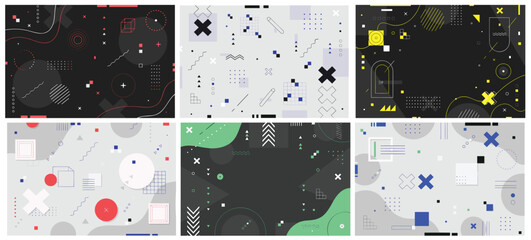 set of modern minimal luxury fashionable dark and white abstract vector backgrounds