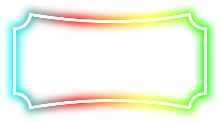 rainbow neon frame cyberpunk style element design