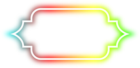 rainbow neon frame cyberpunk style element design