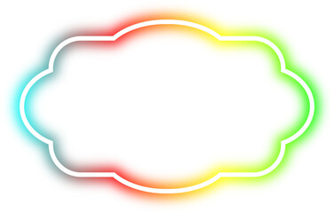 rainbow neon frame cyberpunk style element design