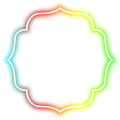 Fototapeta na wymiar rainbow neon frame cyberpunk style element design