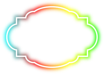 rainbow neon frame cyberpunk style element design