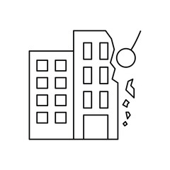 Destroyed building icon design, isolated on white background. vector illustration