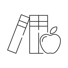Books with apple icon for education. isolated on white background. vector illustration