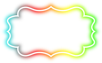 rainbow neon frame cyberpunk style element design