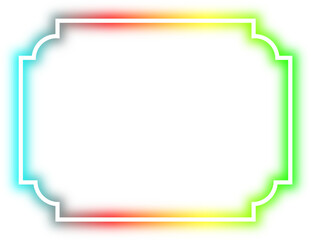rainbow neon frame cyberpunk style element design
