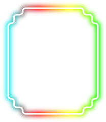Obraz premium rainbow neon frame cyberpunk style element design