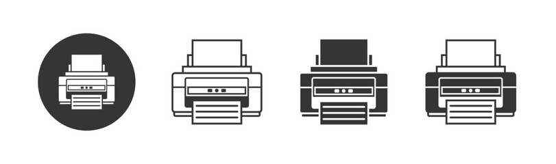 Set printer icon vector in white background