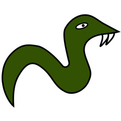 Fototapeta premium green snake cartoon illustration
