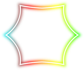 rainbow neon frame cyberpunk style element design