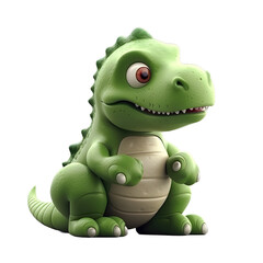 Fototapeta premium Cute lovely small dinosaur 3d rendering.